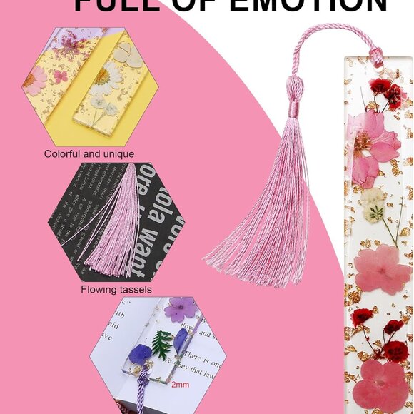 Bookmarks for Women, 2PCS Book Marks for Reading Women, Durable Handmade Dried F - Picture 4 of 7